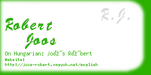 robert joos business card